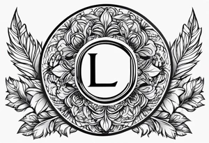 Dogpaw with letter L and C tattoo idea
