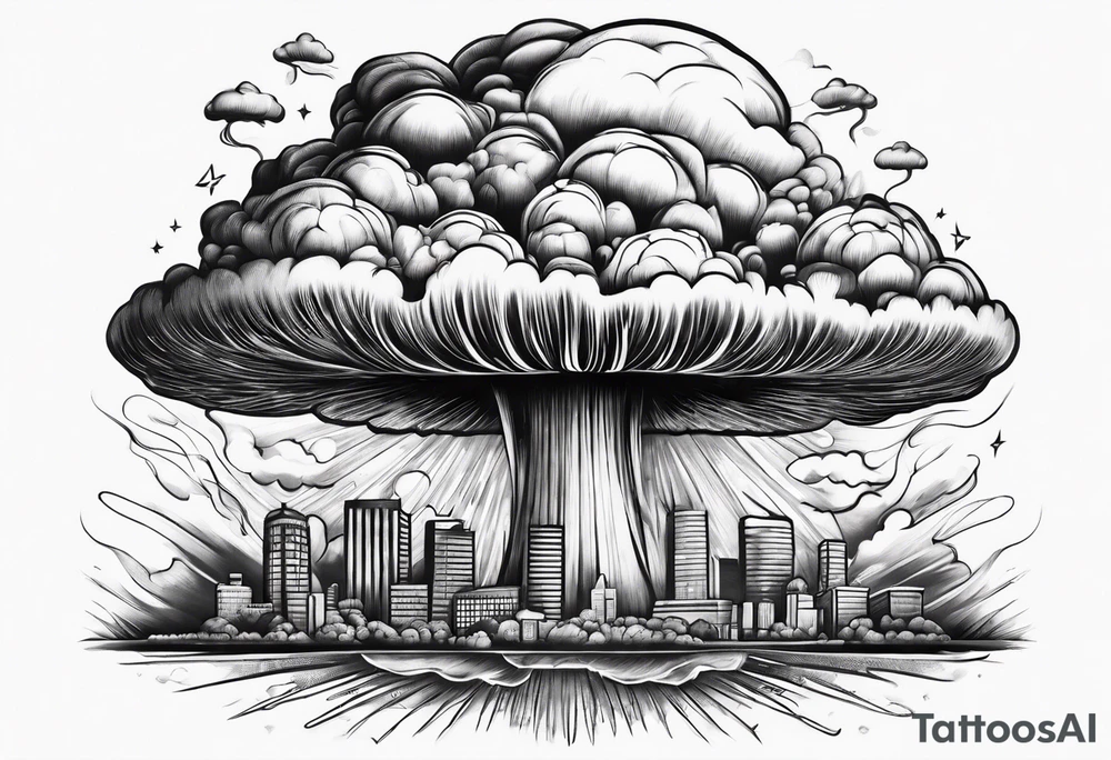 Mushroom cloud from a bomb tattoo idea