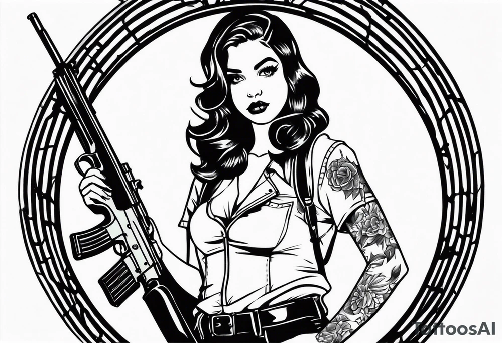girl with a shotgun tattoo idea