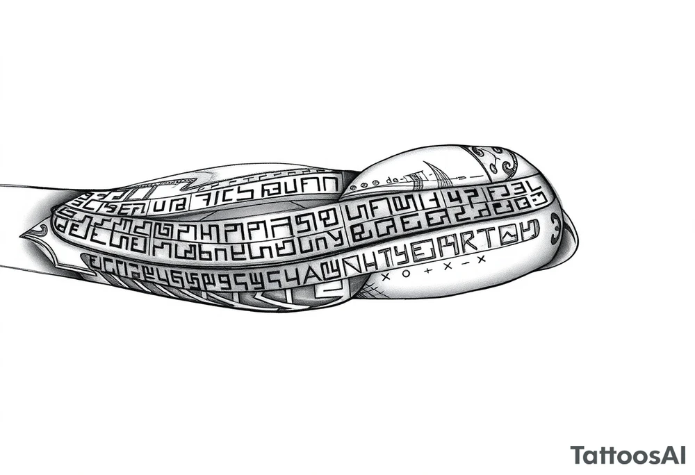 Nordic runes design left arm tattoo idea