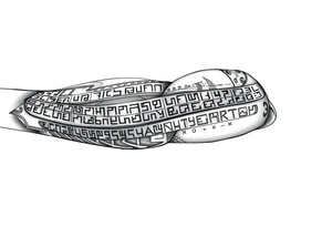 Nordic runes design left arm tattoo idea