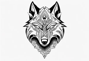simple wolf head from zelda twilight princess tattoo idea