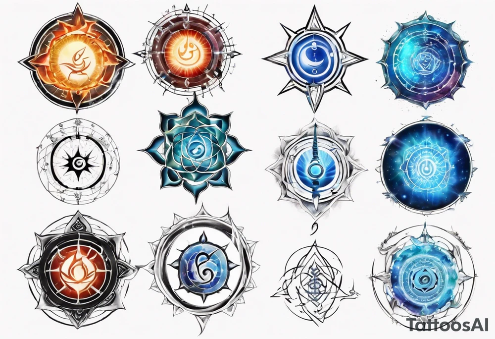 Energy chakra in alignment with music tattoo idea