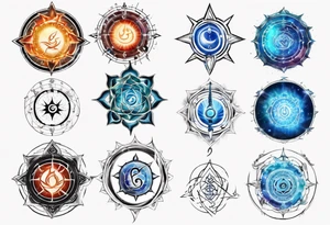 Energy chakra in alignment with music tattoo idea
