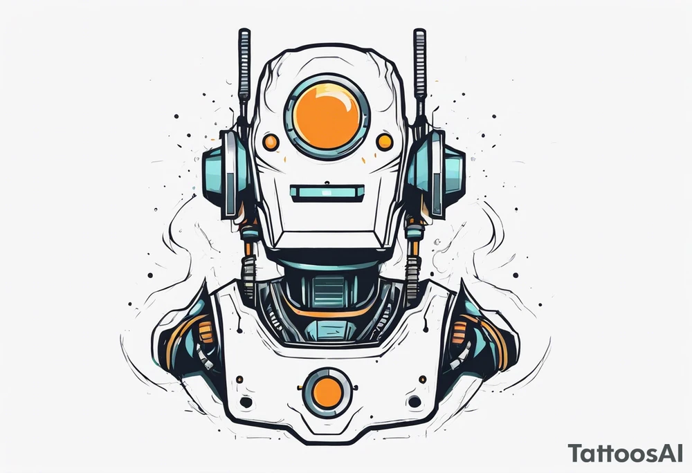 Ghost dressed like a robot tattoo idea