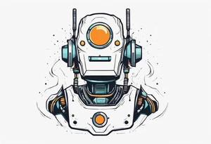 Ghost dressed like a robot tattoo idea