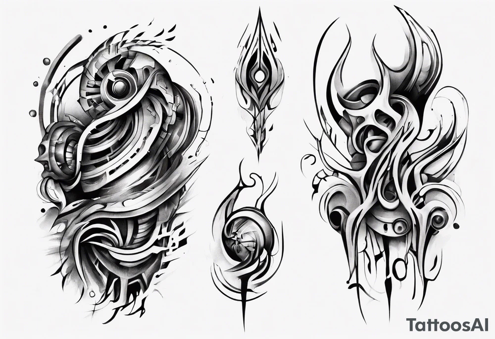 abstract tattoo on the hand tattoo idea