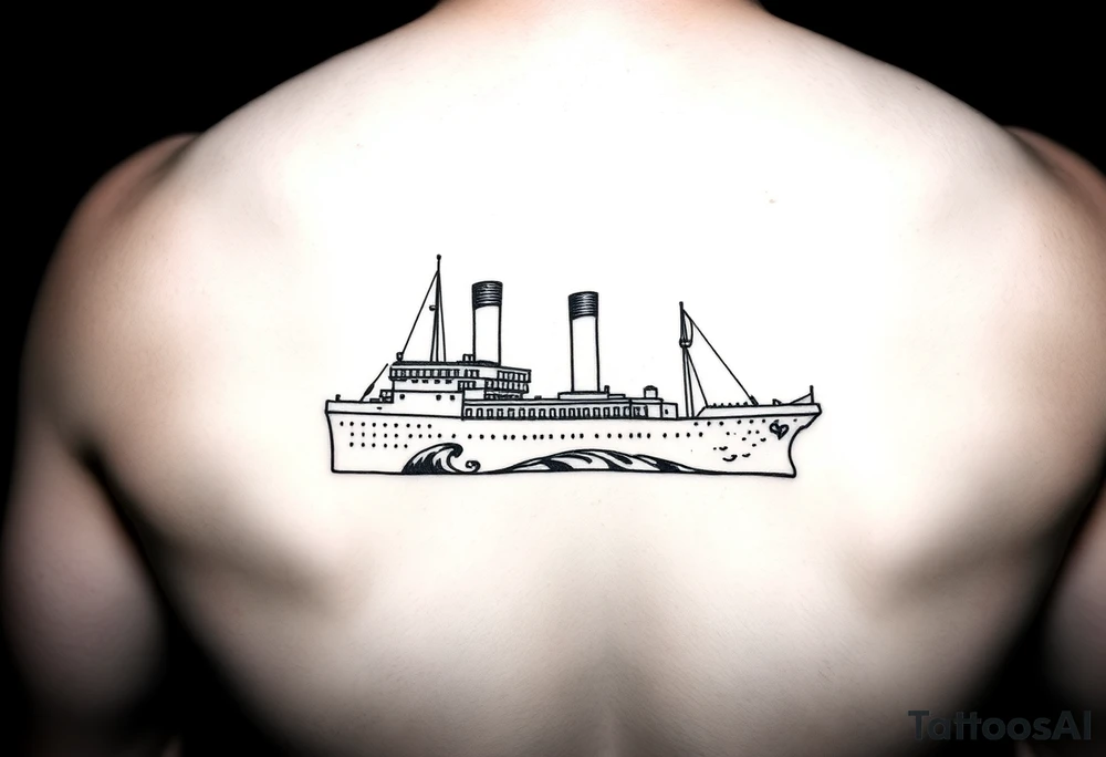 ship image of the titanic tattoo idea