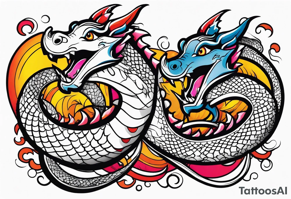 roaring dragons tattoo idea