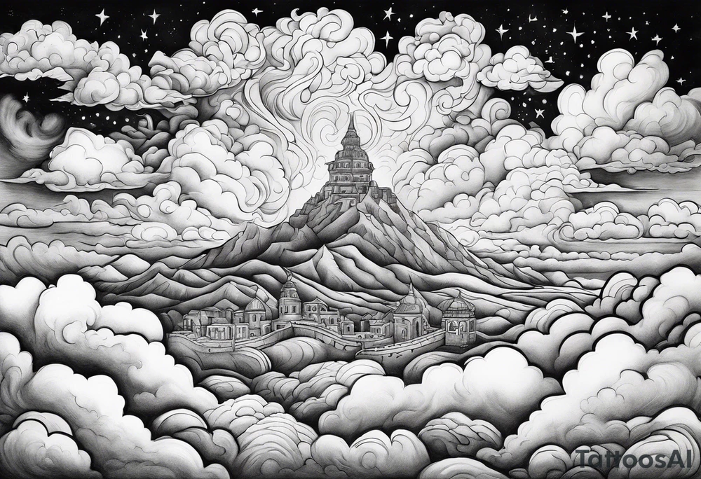 2006 ,clouds, cross Capricorn tattoo idea