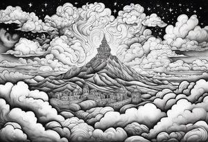 2006 ,clouds, cross Capricorn tattoo idea