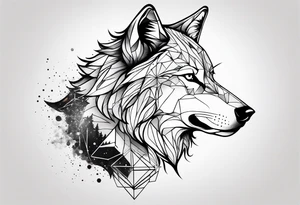 Constellation, animal wolf snow , géométric tattoo idea