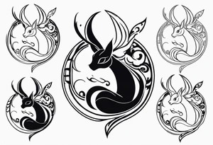 A fairy with a tail that is the fairy in the Fairy Tail anime guild logo tattoo idea