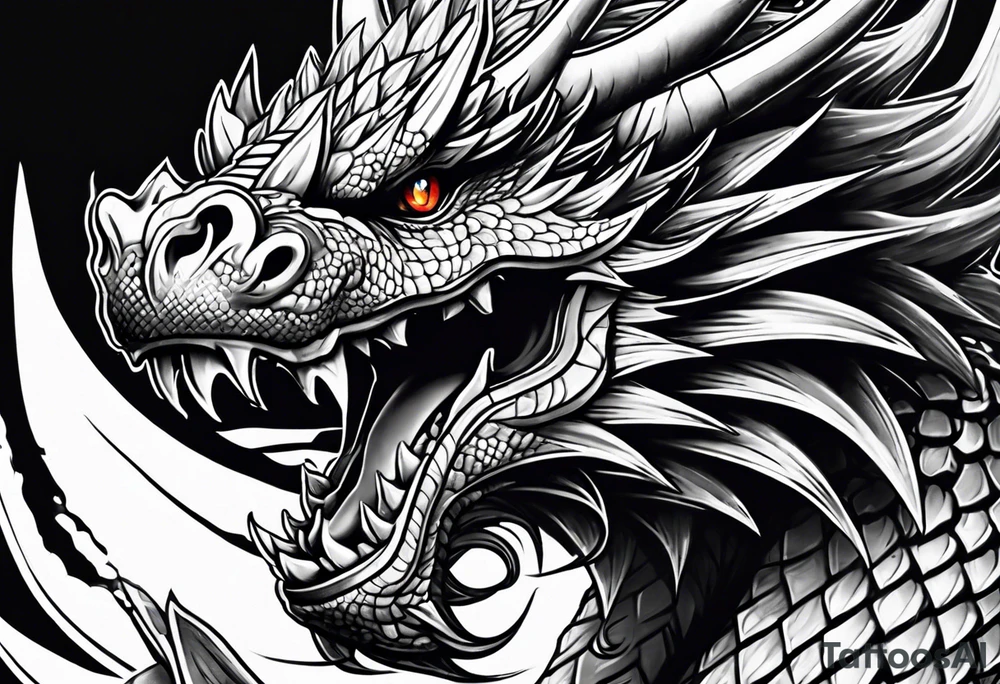 Dragon head tattoo idea