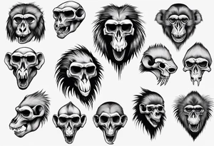 baboon skull tattoo idea