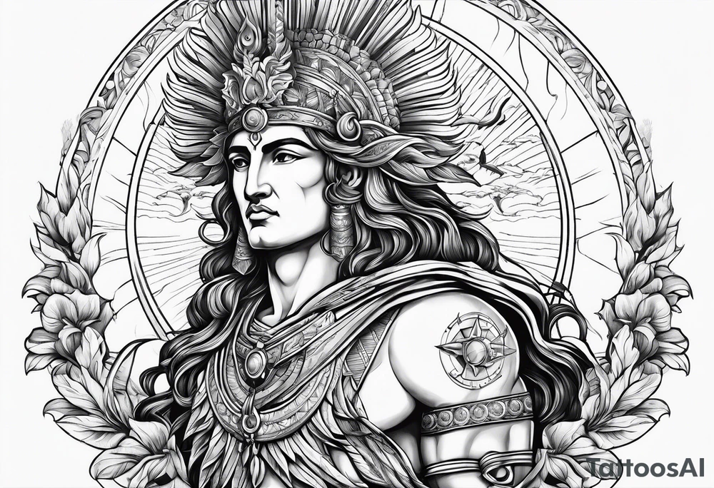 apollo
god of the sun
with his bow
upper body tattoo idea