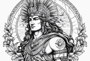 apollo
god of the sun 
with his bow
upper body tattoo idea