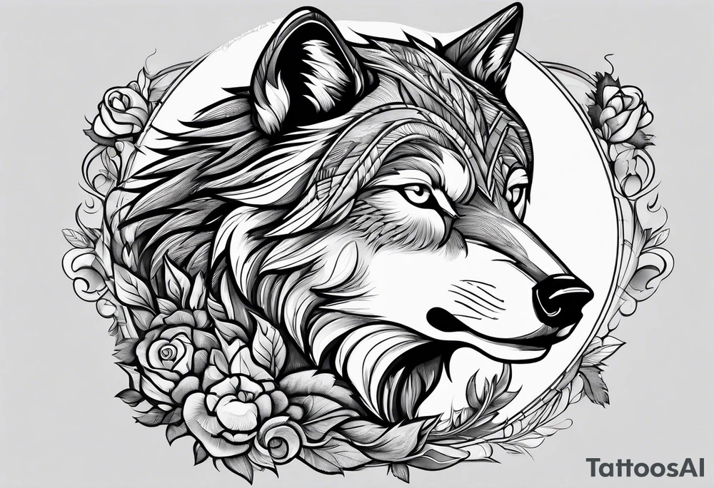 wolf smoking cigarette tattoo idea