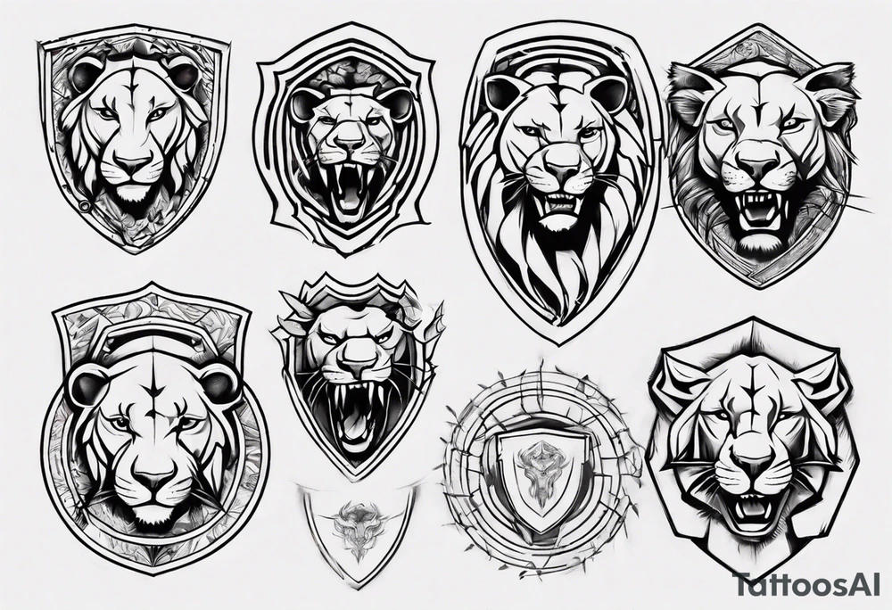 Lioness shield tattoo idea