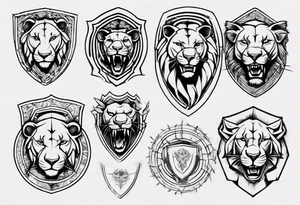 Lioness shield tattoo idea