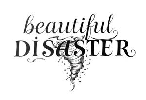 beautiful disaster with tornado with wind and eyes with tears tattoo idea