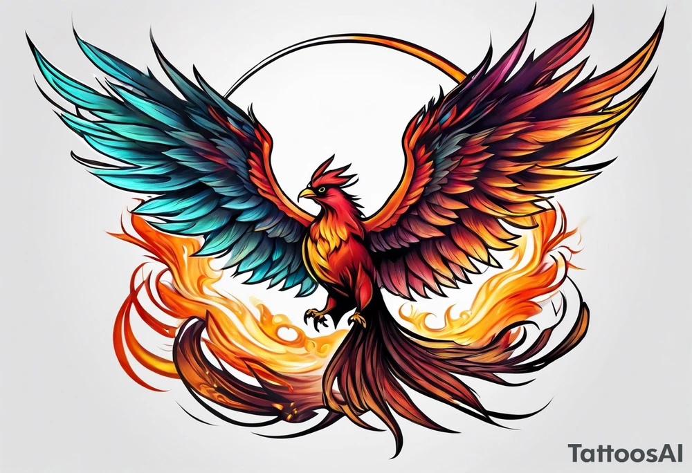 Phoenix artistic tattoo idea