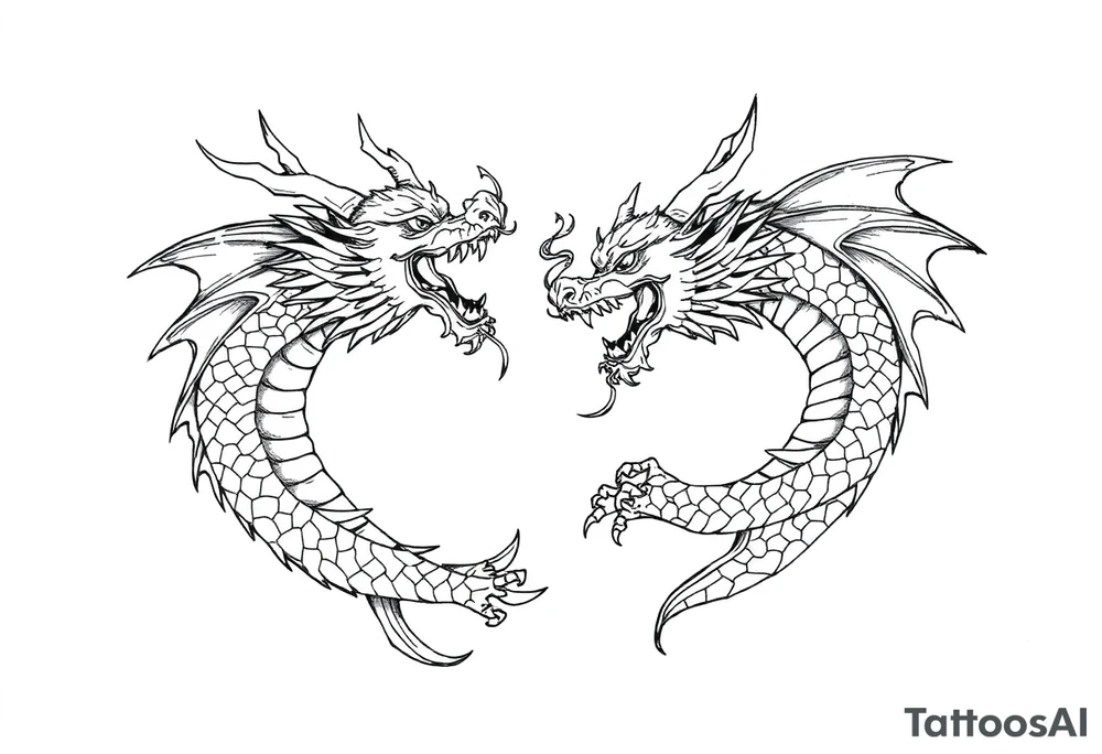 roaring dragons tattoo idea