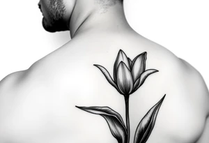 Long steamed tulips tattoo idea