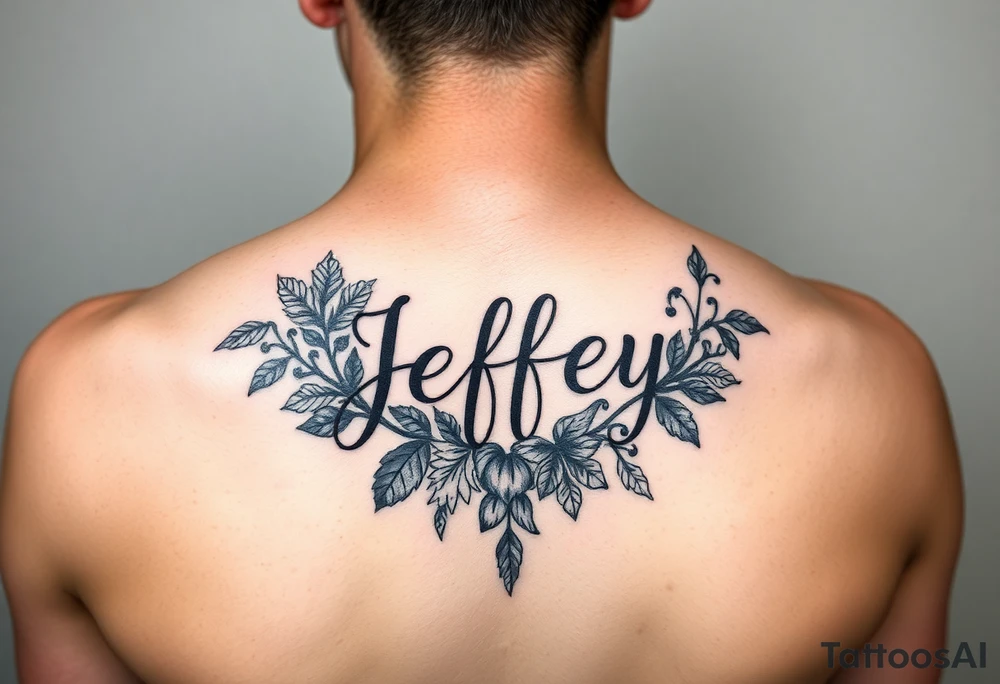 Memorial for the name jeffrey tattoo idea