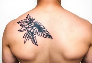colorful feathers fine line elegant tattoo idea