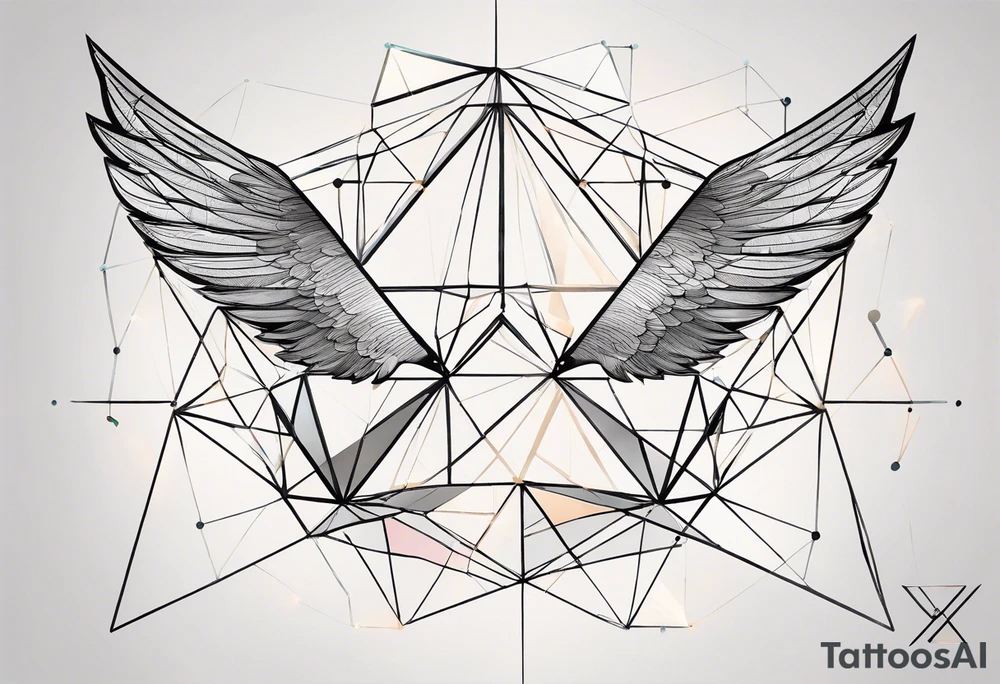 Geometric but feminine. Symbolic of connection, beauty in imperfection, femininity, duality within oneself, possibility, intuition, hope, joy, spirituality and resilience. Include double triangle, unclosed triangle (delta), triangle with black tip, crescent moon, unclosed circle completed with dots or broken line, hummingbird and swallow birds. tattoo idea