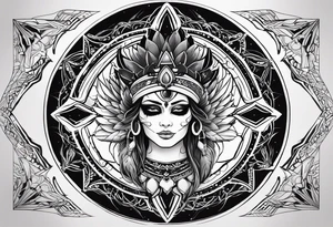 black kali, goddess pirate, alien, pachamama, valkrye, warrior, skull, lotus azul, wing, eagle, zenza resonance, stars, 5D, anahata chakra tattoo idea