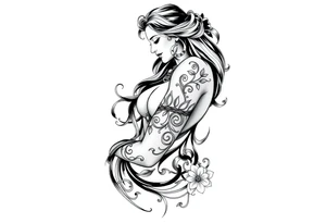 A half Sexy unique Aquarius goddess sleeve tattoo tattoo idea