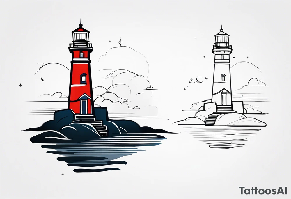 lighthouse VERY MINIMALIST tattoo idea