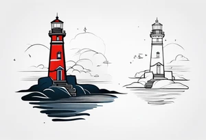 lighthouse VERY MINIMALIST tattoo idea