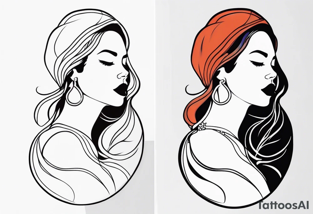 naked woman tattoo idea