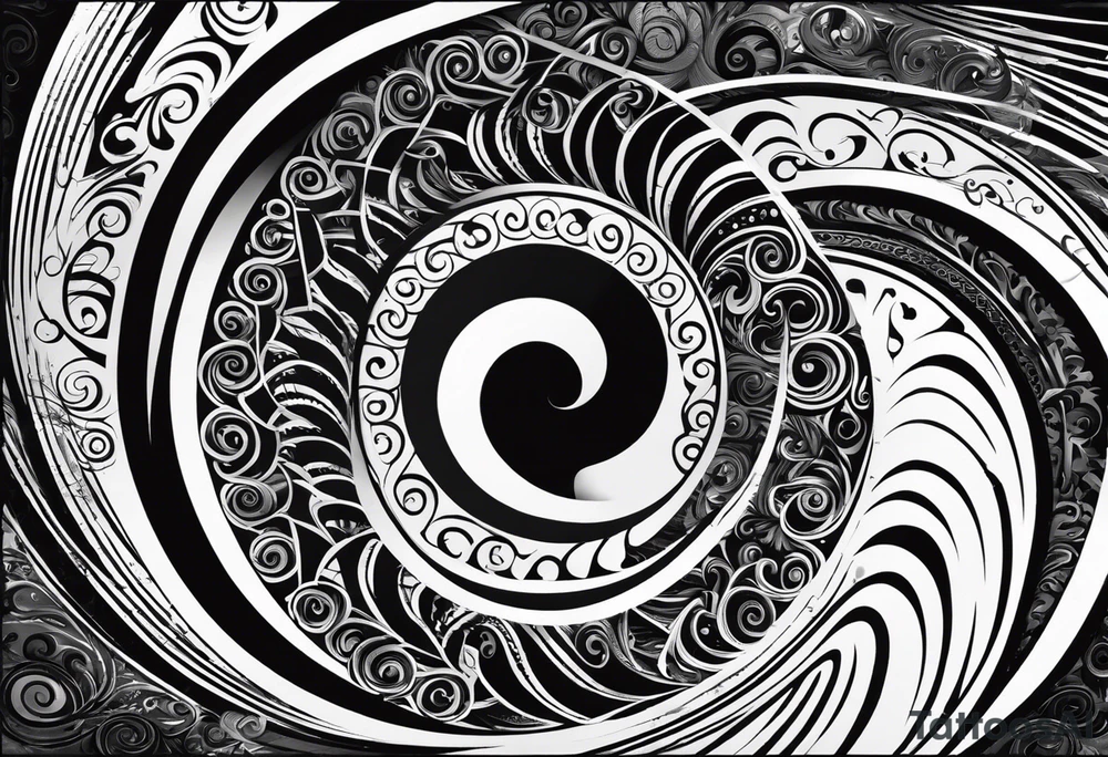 Base Design: Use a Koru (spiral) as the main element. Incorporate flowing lines reminiscent of graffiti art. 
Add a tag in a stylized graffiti font with the word LOVE tattoo idea