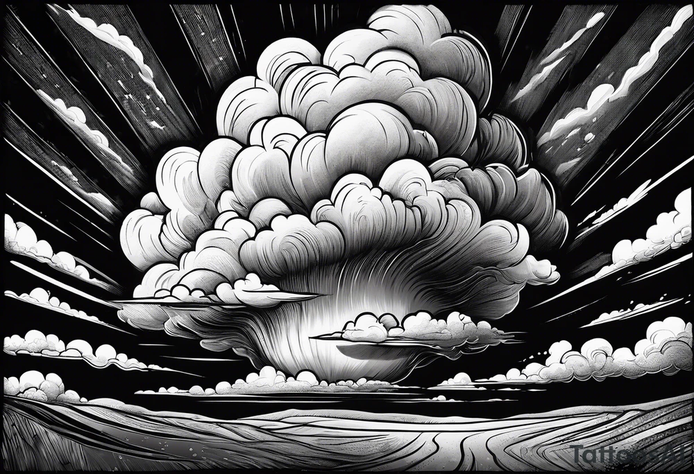beautiful supercell cloud in vast open Texas lands tattoo idea
