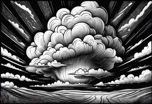 beautiful supercell cloud in vast open Texas lands tattoo idea