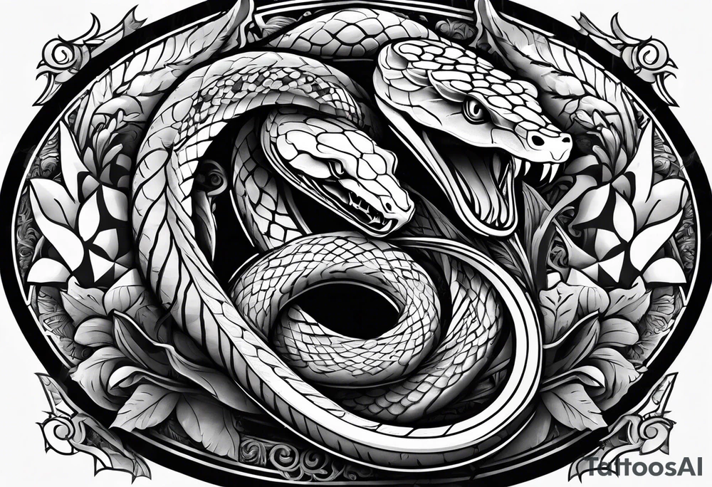 snake wrapped around a dagger tattoo idea