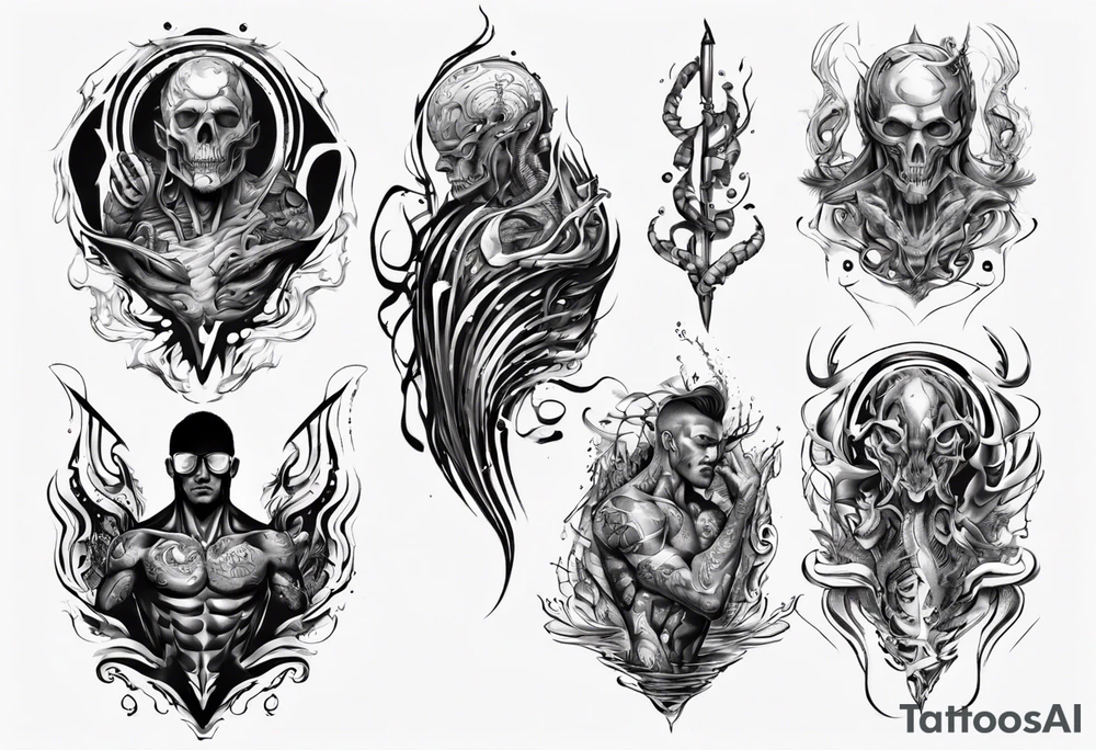 man swimming, no details tattoo idea