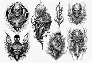 man swimming, no details tattoo idea
