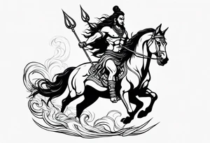 Lord shiva riding a horse angry tattoo idea