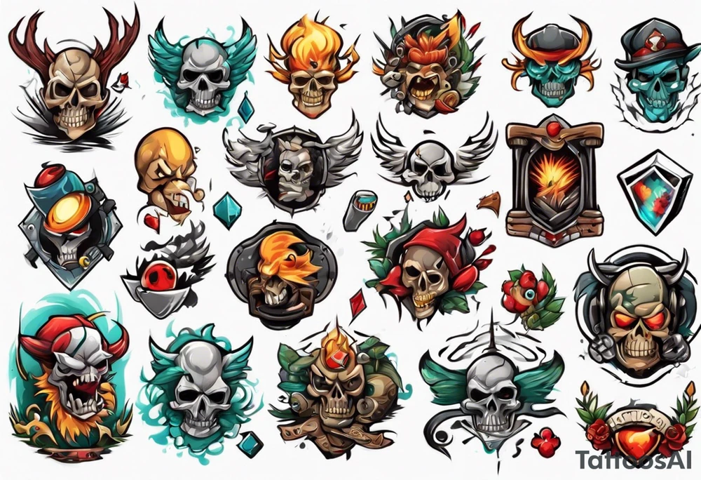 background that represents game development and designs tattoo idea