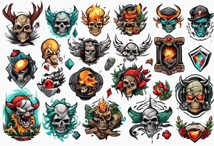 background that represents game development and designs tattoo idea