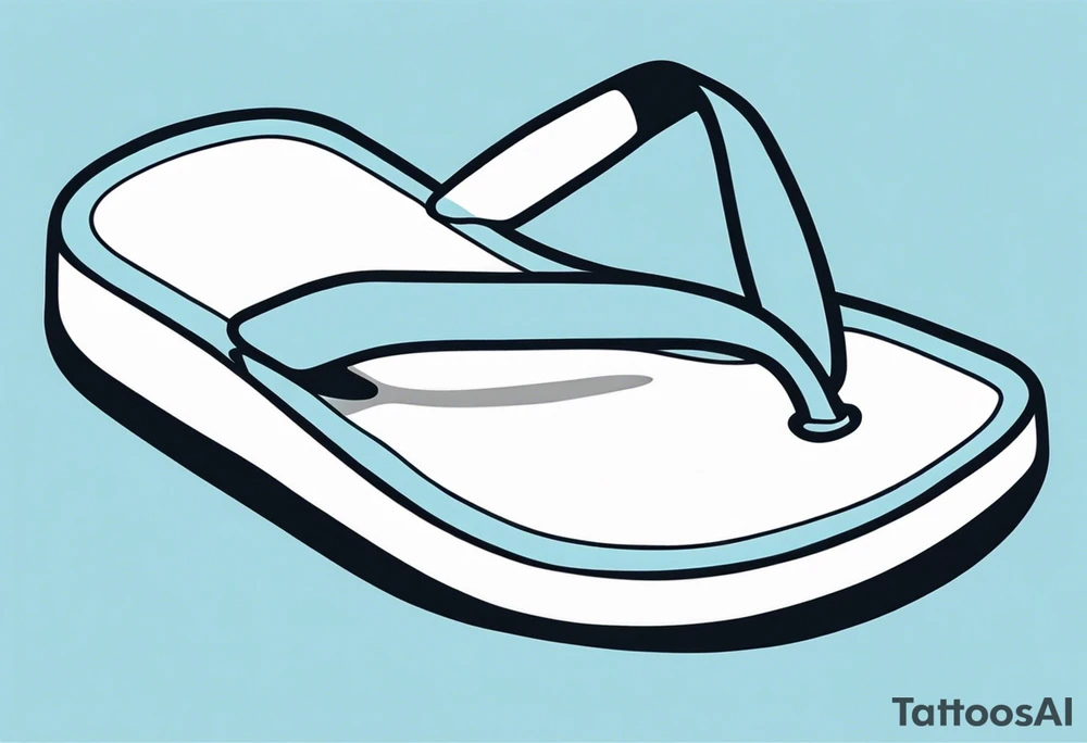 tiny light blue flip flop tattoo idea