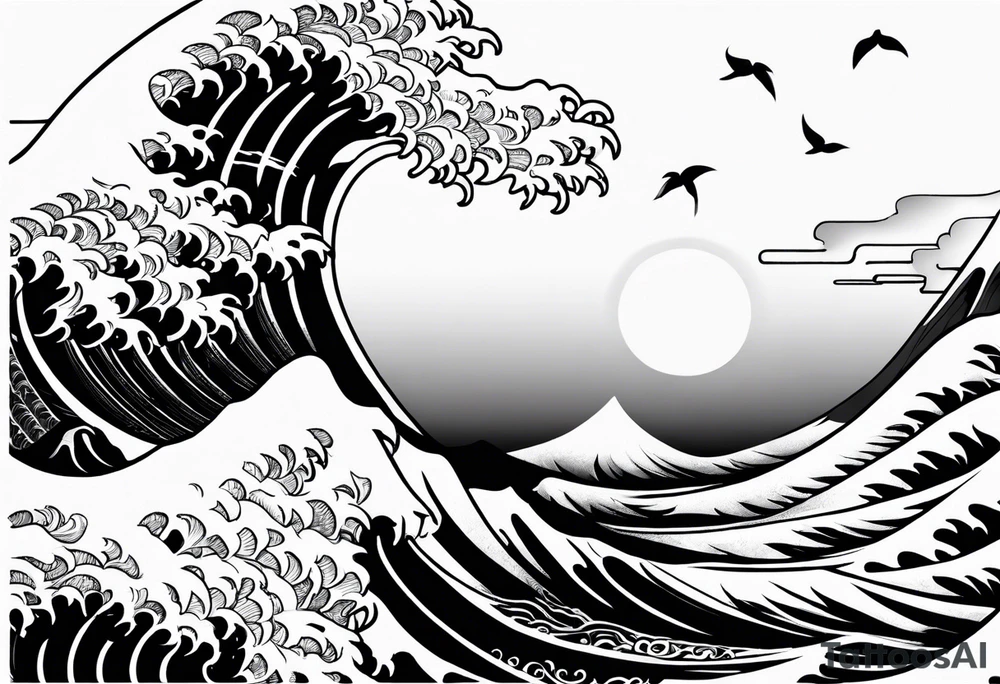japanese waves tattoo idea
