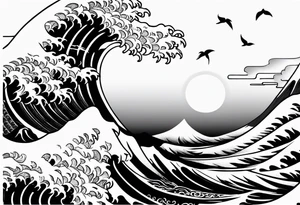 japanese waves tattoo idea