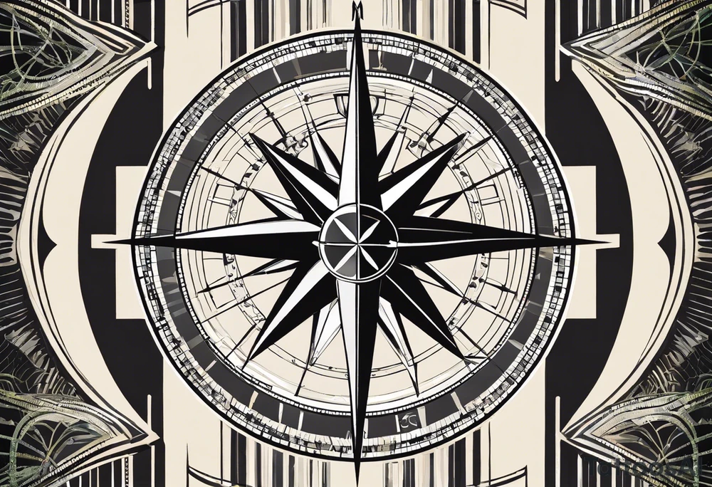 Compass Rose: Positioned on the shoulder with long straight lines radiating outward in all directions.
Lines: Transform into latitude and longitude lines further down the arm, creating a detailed backdrop.
Diver: In the foreground, a diver facing forward, with hands out as if holding a ball.
Silhouette: Instead of a ball, a small scuba diver's silhouette swimming upward between the diver's hands. tattoo idea