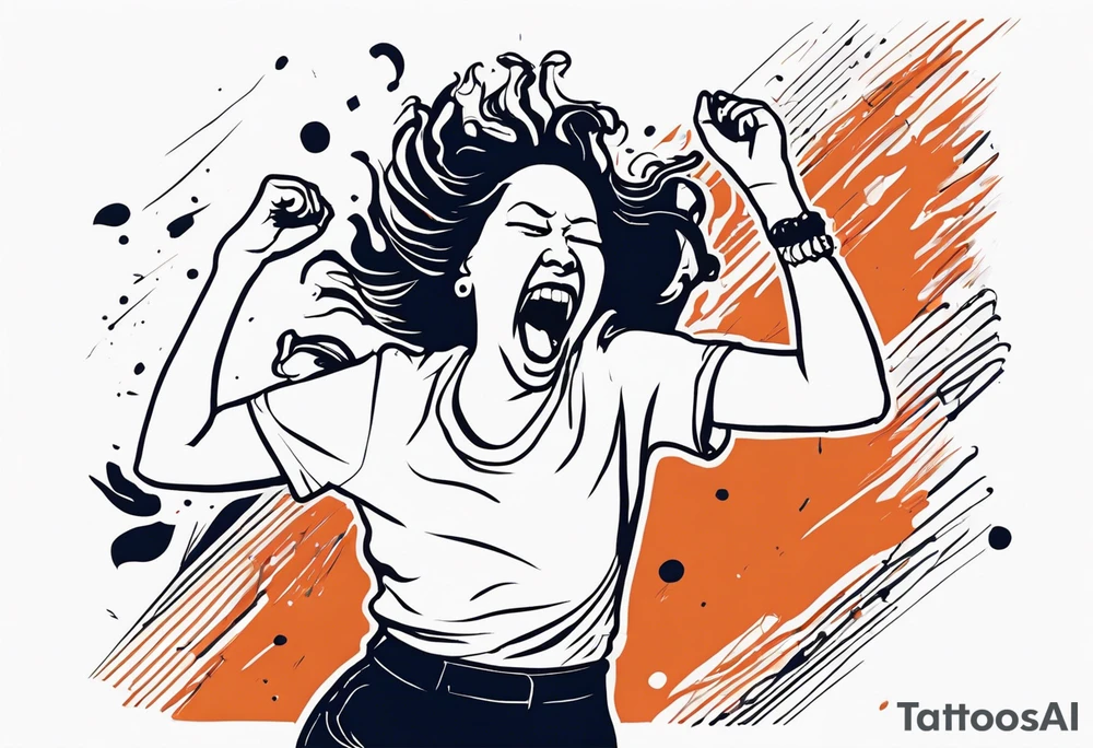 Ugly woman ugly dancing yelling "woop woop" tattoo idea